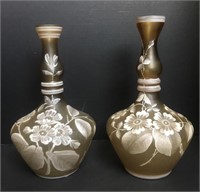 Antique and Beautiful Pair of Glass Vases