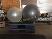 exercise balls and steps