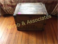 Estherville steam bakery wood shipping box