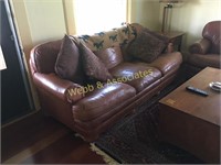 Leather 3 cushion couch