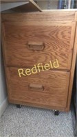 Wooden Filing Cabinet with Wheels and Casters