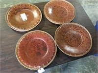 LOT OF 4 LARGE STONEWARE DISHES