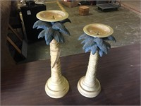 PAIR OR TALL CANDLE HOLDERS