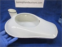antique white enamel bedpan w/urinal