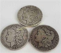 3 Morgan Silver Dollars