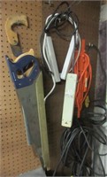 Lot of Extension Cords-Level and Saws