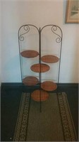 6 Tier Wicker & Wrought Iron Plant Stand