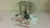 Lot Of Pickling Items Large Pot & More