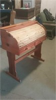 Pine Roll Top Desk 2 Drawer 39" Wide X 41" High