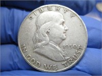 1950-D franklin silver half-dollar
