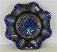 Heavy Grape 8" ruffled bowl - blue