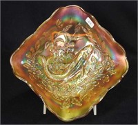 M'burg Trout & Fly diamond shaped bowl - marigold