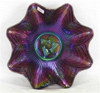 Star of David ruffled bowl - purple