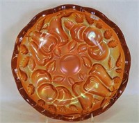 N's Intaglio Apple & Pear 10" bowl - marigold