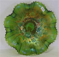 Good Luck ruffled bowl - green