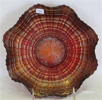 Plaid ruffled bowl - red