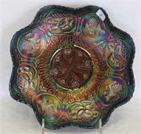 Dragon & Lotus ruffled bowl - blue