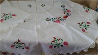 Round Embroidered Tablecloth
