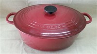LE Creuset Cranberry Enamel Coated Cast Iron Pot