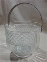 Cut Glass Ice Bucket & Glass