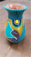 Handpainted Clay Pottery Vase