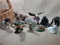 Basket of Assorted Figurines