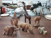 Wooden Carved Animal Lot