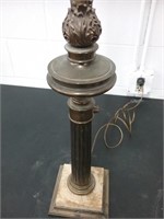 Vintage Brass & Stone Base Lamp