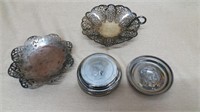 Silver Candle Holders & Coasters