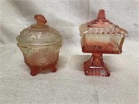 (2) Small Decorative Jars w/Lids
