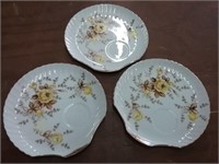 Gold Rimmed White Ceramic Appetizer Plates