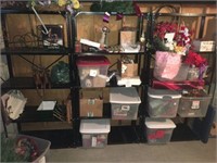 3 Shelves of Holiday Decorations