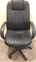 Hampton Black Leather Like Adjustable Swivel Chair