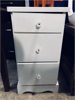 White 3 Drawer Side Table