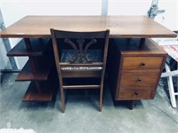 Mid Century Wooden Desk with Beautiful Chair