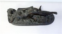 Bronze figure of a nude female reclining