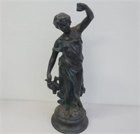 19thC iron figure of lady holding