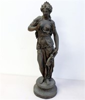 Antique spelter figure of a woman