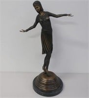Art Deco bronze figure of a dancer