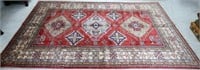 Superfine Afghan Kazak hand woven wool red rug