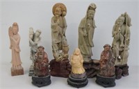 Chinese vintage soapstone carved figures