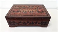 Antique Burmese red lacquer box