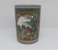Antique Chinese Famille Rose porcelain brushpot