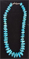 Native American Turquoise Nugget Necklace, 27"