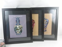 3 broderies encadrées - Framed embroideries