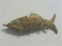 800 SILVER ARTICULATED FISH PENDANT