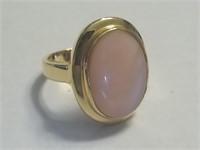 STERLING SILVER VERMEIL CABOCHON RING