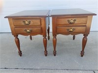 Pair of early American style end tables