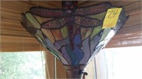 Floor Lamp with Lead and Stain Glass Dragonfly