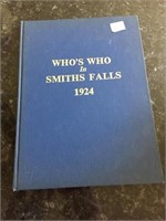 WHOS WHO IN SMITHS FALLS 1924 BOOK